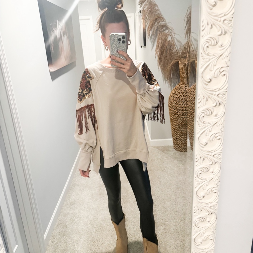 Fringe Sequin Top